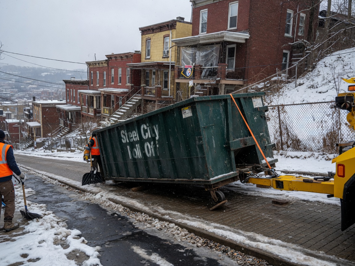 Winter Dumpster Rental Challenges on Pittsburgh Hills